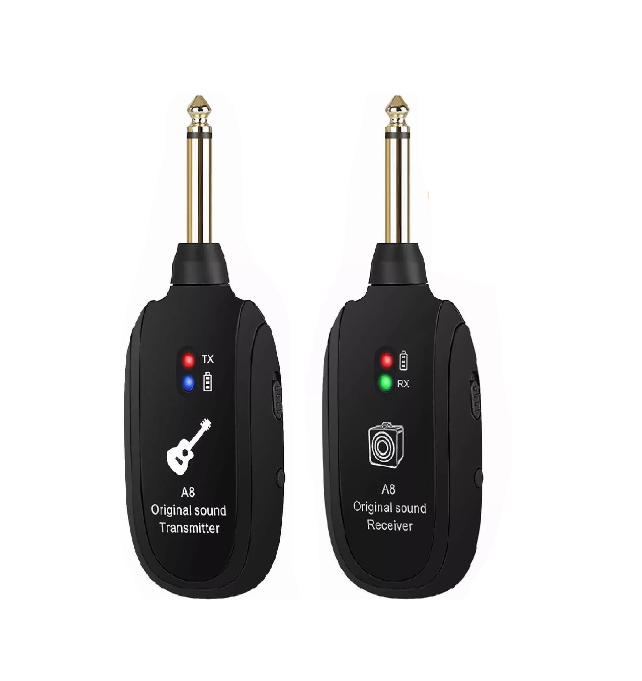 Foto 1 | Sistema Transmisor y Receptor Inalámbrico Guitarra UHF A8 Negro