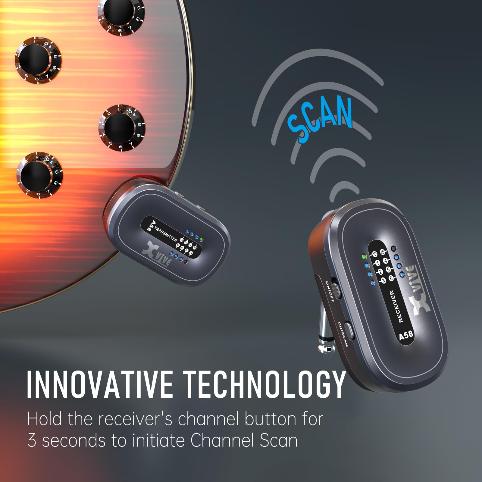 Foto 6 pulgar | Sistema De Guitarra Inalámbrico Xvive A58 5.8ghz Para Eléctrico/acústico - Venta Internacional.