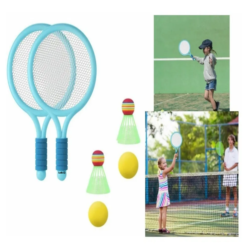 Foto 5 pulgar | ''raquetas Tenis Badminton 2 Padel Y 4 Pelotas Set Niños Juego Lab.g  Azul ''