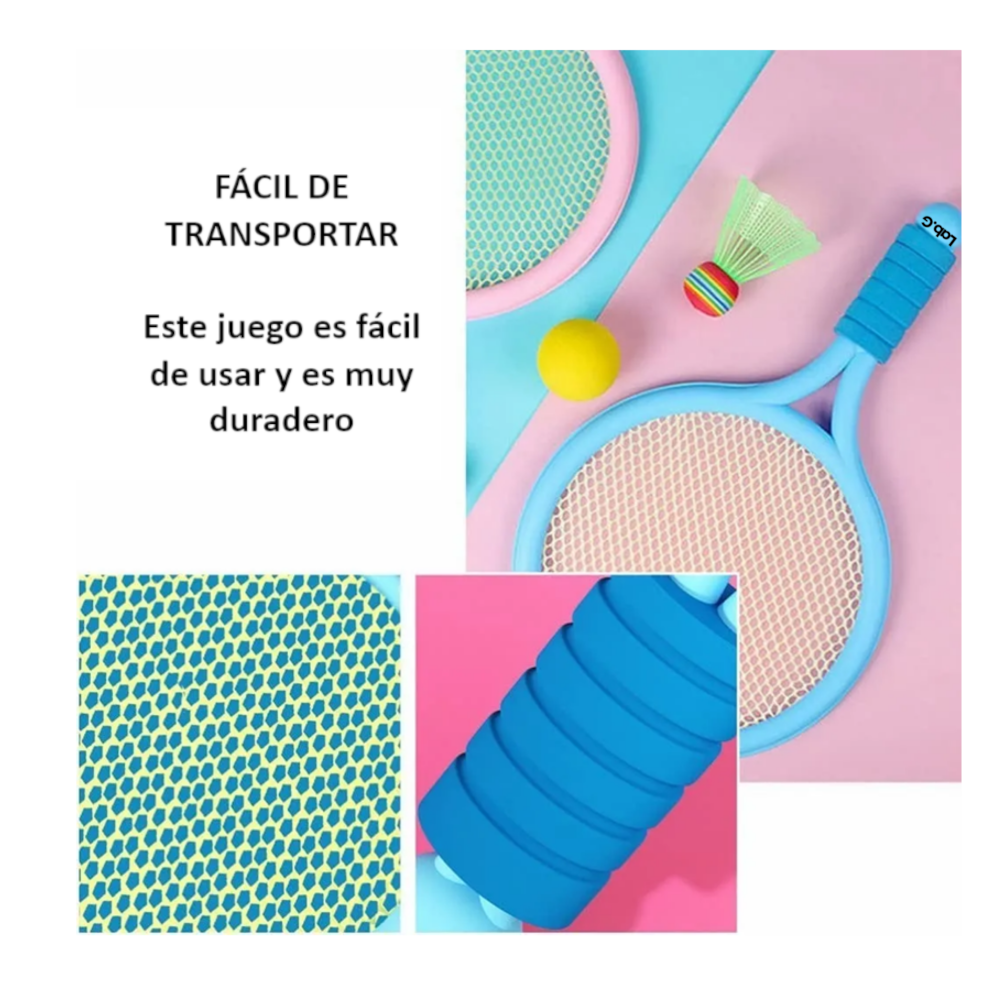 Foto 5 | ''raquetas Tenis Badminton 2 Padel Y 4 Pelotas Set Niños Juego Lab.g  Azul ''