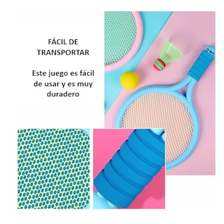 Foto 5 | ''raquetas Tenis Badminton 2 Padel Y 4 Pelotas Set Niños Juego Lab.g Azul ''