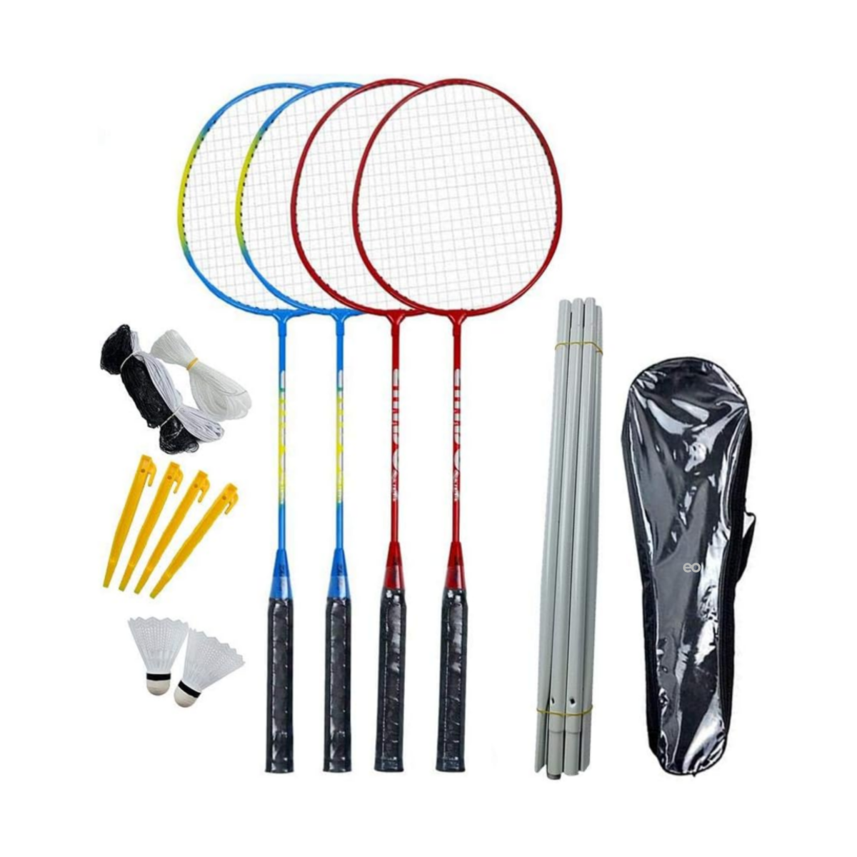 Foto 1 | Juego De 4 Raquetas De Bádminton Con Red Y Pelota Eo Safe Imports Esi-15855-1 Multicolor