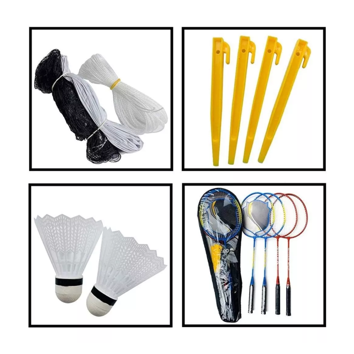 Foto 3 | Juego De 4 Raquetas De Bádminton Con Red Y Pelota Eo Safe Imports Esi-15855-1 Multicolor