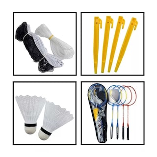 Foto 3 | Juego De 4 Raquetas De Bádminton Con Red Y Pelota Eo Safe Imports Esi-15855-1 Multicolor
