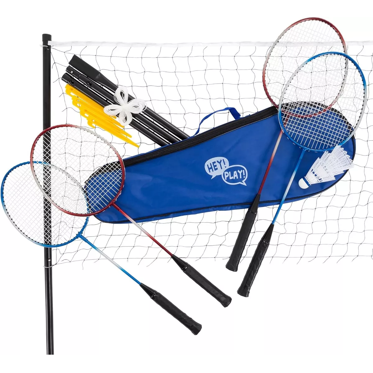 Sets De Bádminton De 19 Piezas Con Red/4raquetas/2 Bádminton Eo Safe Imports Esi-15846 Multicolor