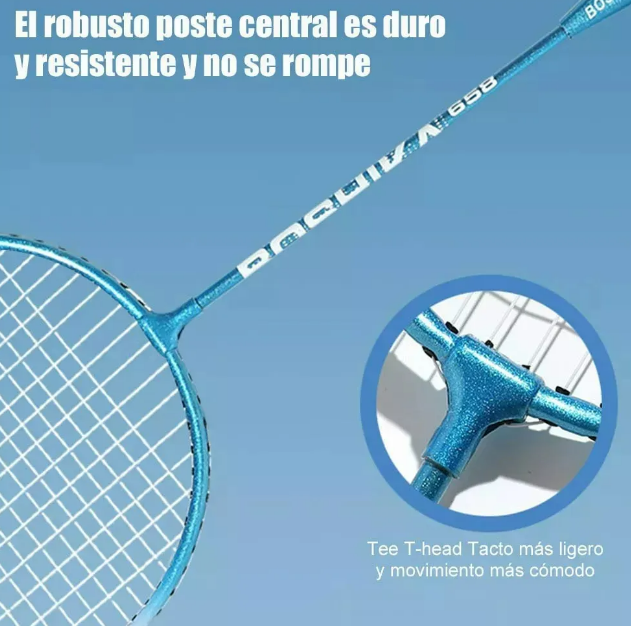 Foto 4 pulgar | Set Xtellar De Bádminton Súper Ligero Con Raquetas De Aleación De Hierro Rígido Y Triple Juego De Gallitos.