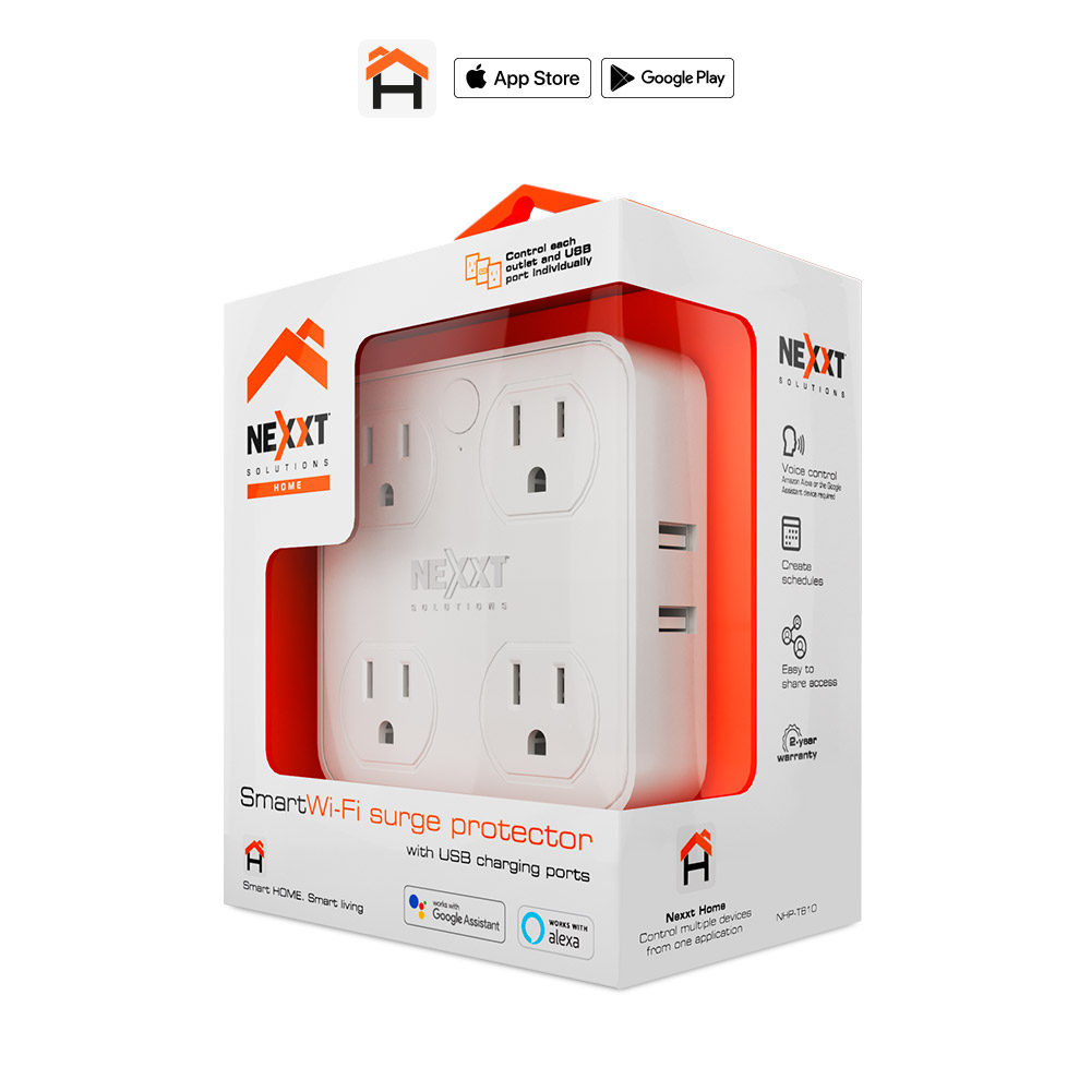 Foto 2 | Multicontacto Inteligente Nexxt Nhp-t610 4 Enchufes 4 Puertos USB Alexa Google Blanco