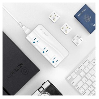 Foto 2 | Multicontacto Bestek MRJ201KU color Blanco Convertidor de Voltaje