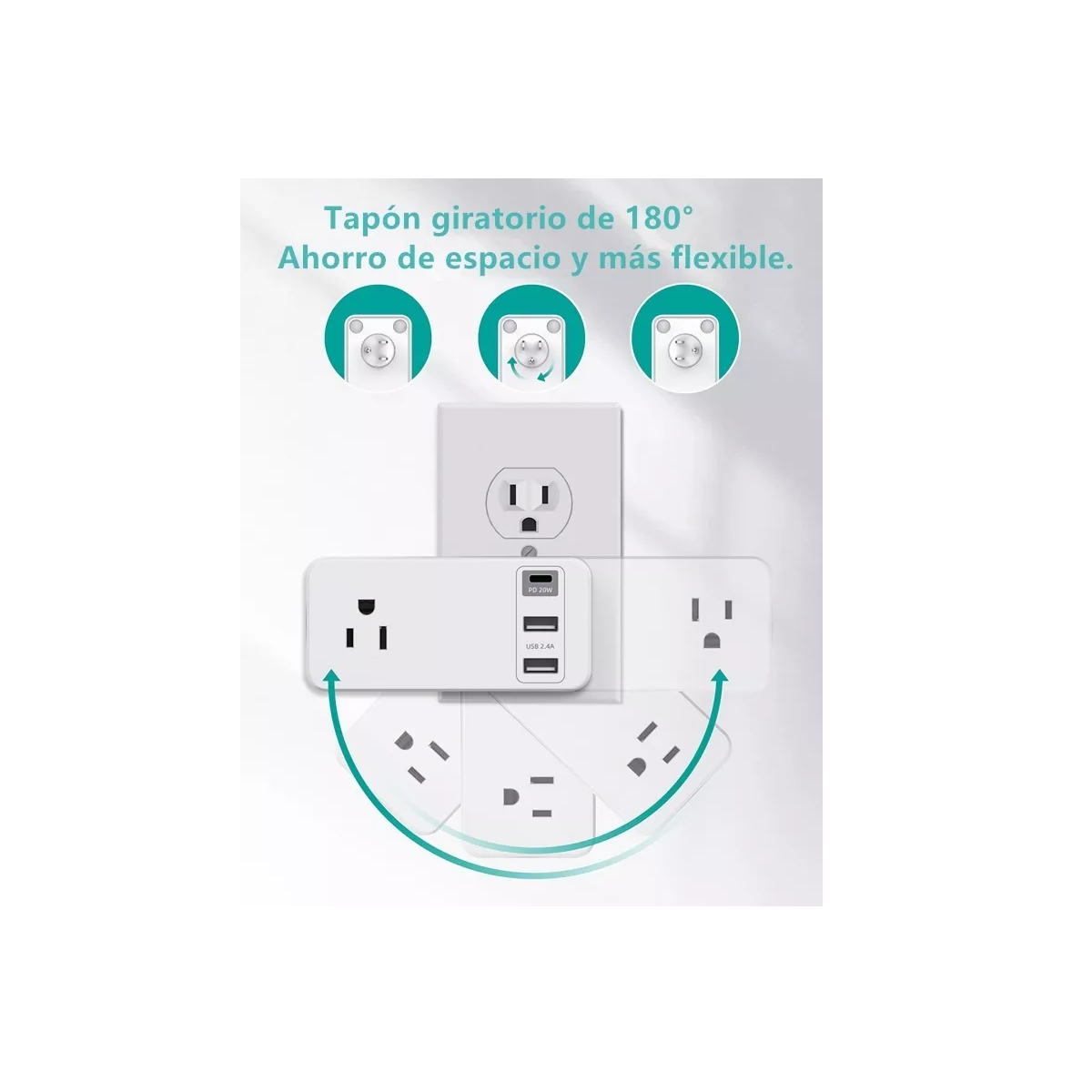 Foto 4 pulgar | Multicontacto Pared con USB y PD Tipo C Eo Safe Imports ESI-8542 color Blanco