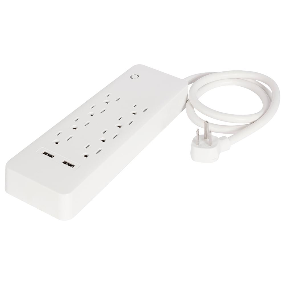 Multicontacto IUSA 620020 Blanco 8 Entradas con Supresor de Picos y 2 USB