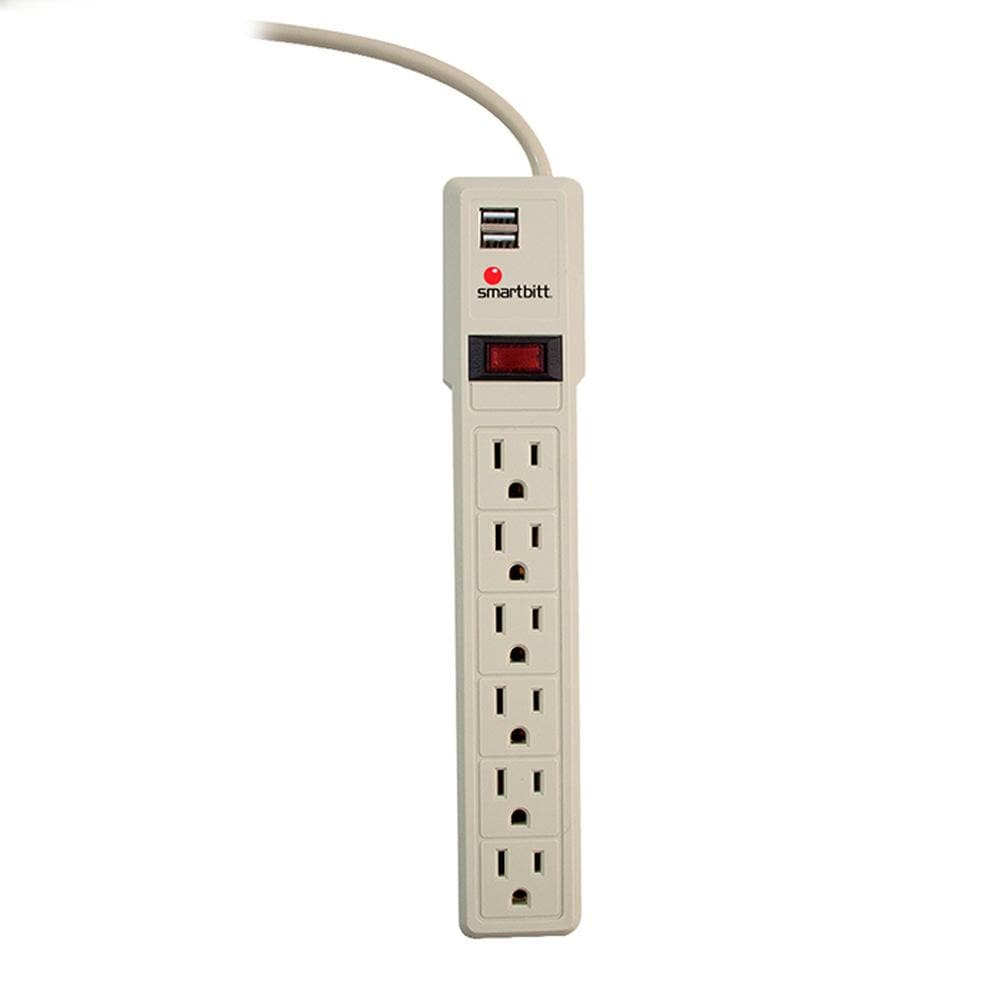 Multicontacto Smartbitt 2 Usb 6 Contactos Blanco $299