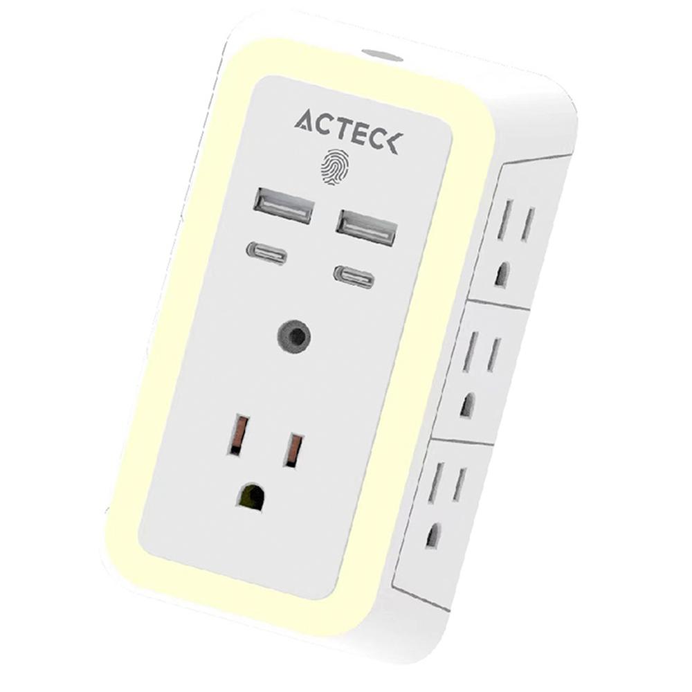 Foto 2 | Multicontacto Acteck Energon Lumina 7 Conectores + 2 Usb + Usb-C Blanco