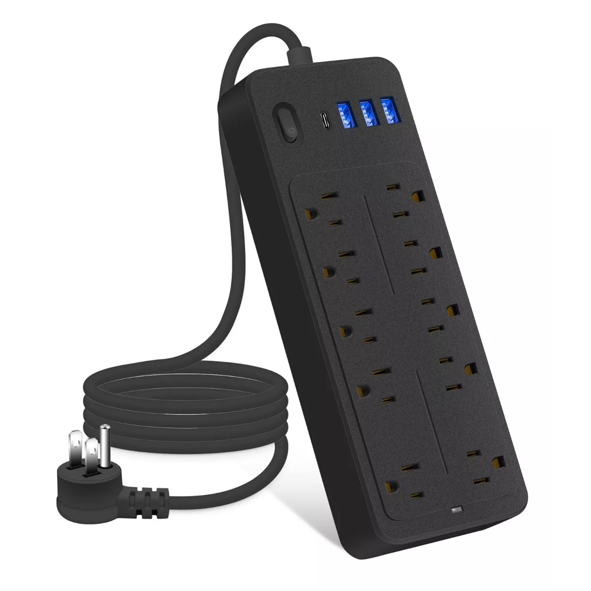 Regulador Multicontactos Con 10 Tomas 3 Usb Y 1 Tipo C  Eo Safe Imports Esi-11734 Negro $539