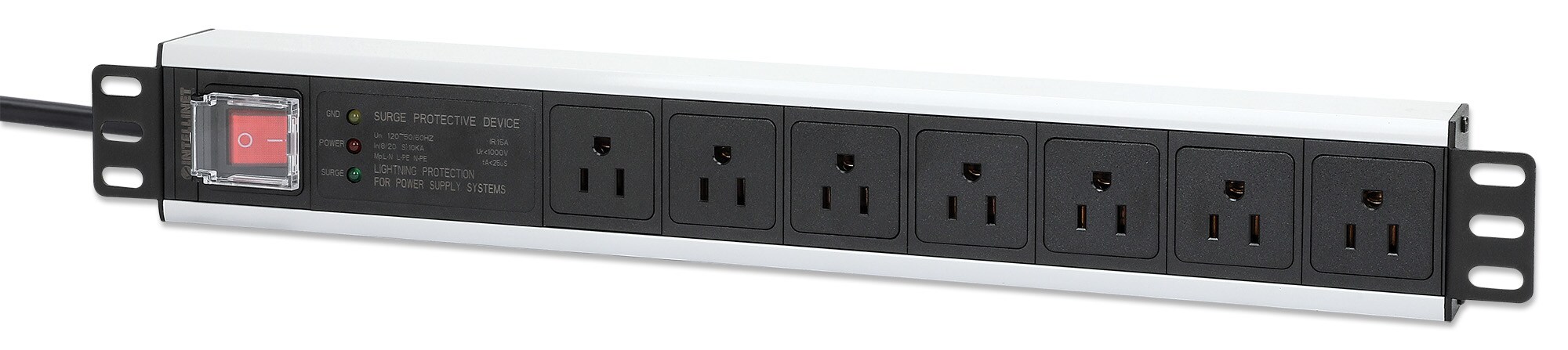 Barra Pdu Intellinet 207102, 1.5u, Gab/rack 19'', Supresor De Picos On/off $1,299