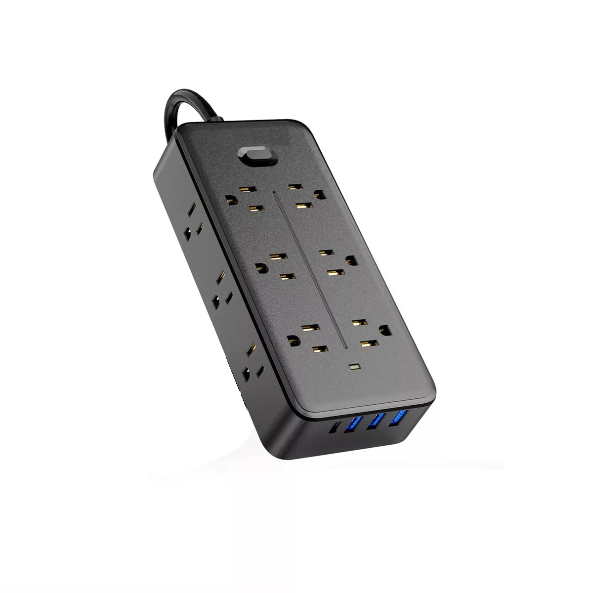 Regleta Cargador Multicontactos con 4 Salidas y 3 Usb Eo Safe Imports Esi-12793 Negro $689