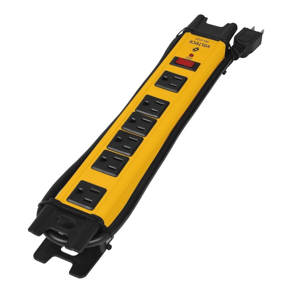 Multicontacto 14 Awg Industrial Supresor De Picos 6 Entradas