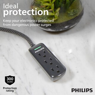 Foto 3 | Cable de Extensión Philips 3 Salidas 2,4 m Negro - Venta Internacional