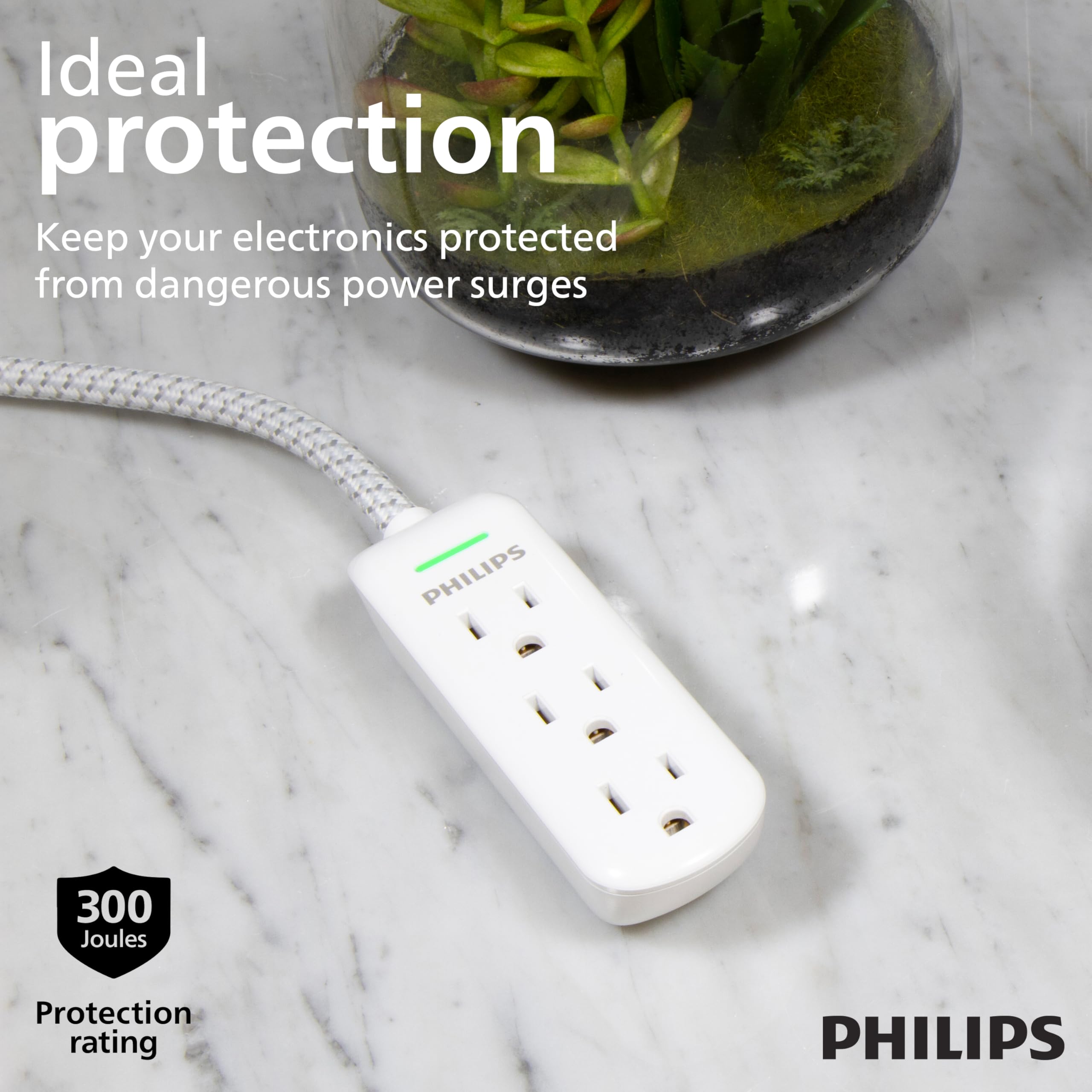 Foto 4 pulgar | Cable de Extensión Philips 3 Salidas 2,4 m con Protección Blanco - Venta Internacional