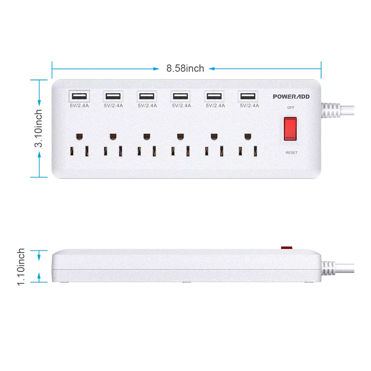 Foto 3 pulgar | Regleta Eléctrica Sarmert 6+6 Con Puertos Usb Eo Safe Imports  Esi-14288 Blanco