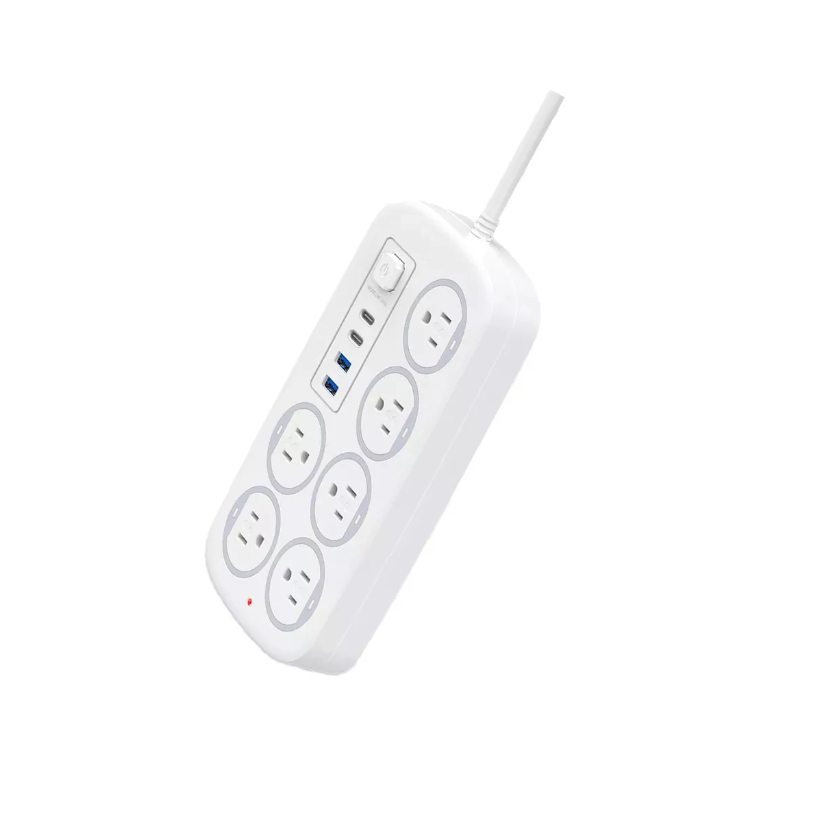 Cargador Regleta Multicontacto De 6 Tomas 2 Usb 2 Tipo C Eo Safe Imports Esi-14290 Blanco