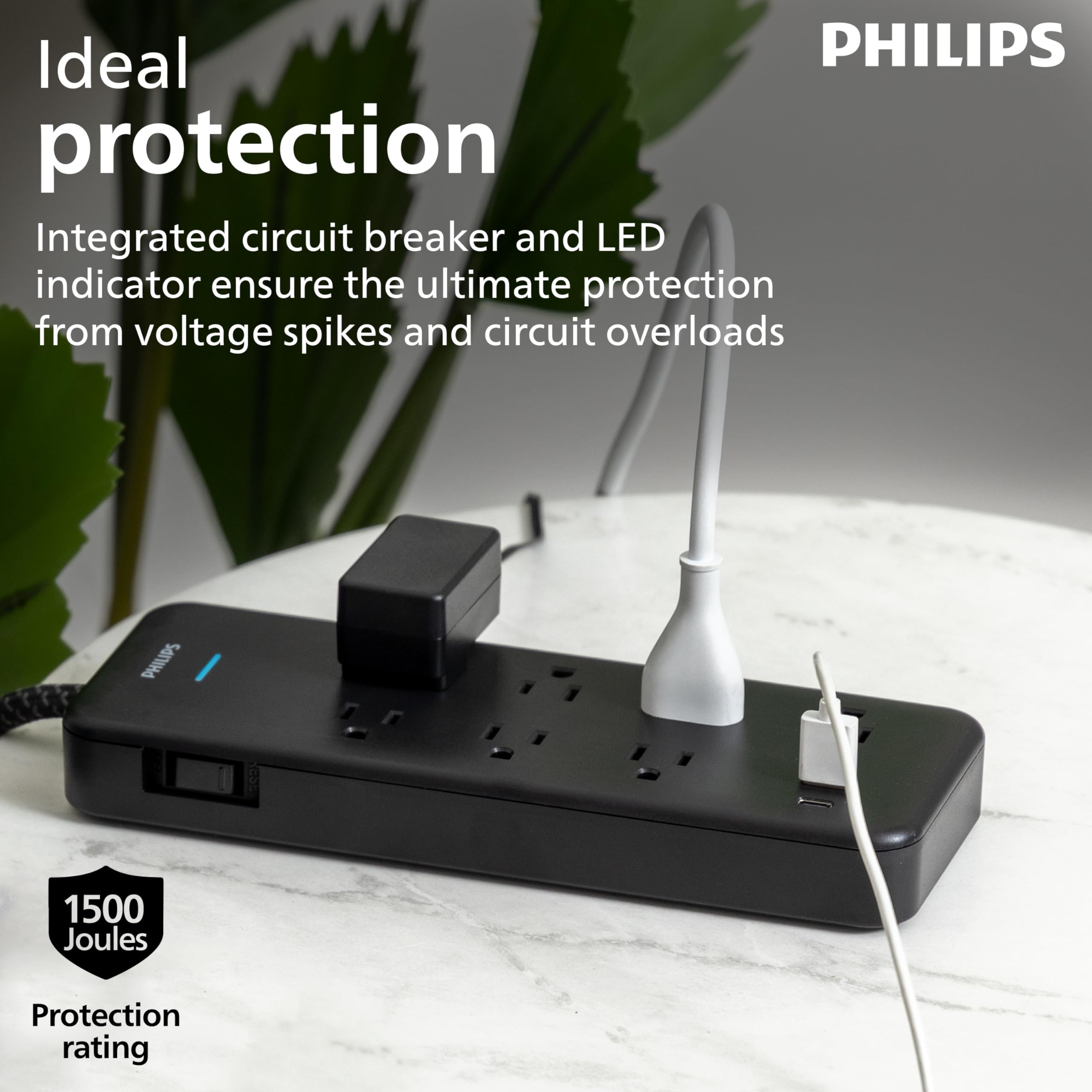 Foto 4 | Protector Contra Sobretensiones Philips Spp3703b/37 7 Salidas 1500j 15 W - Venta Internacional.