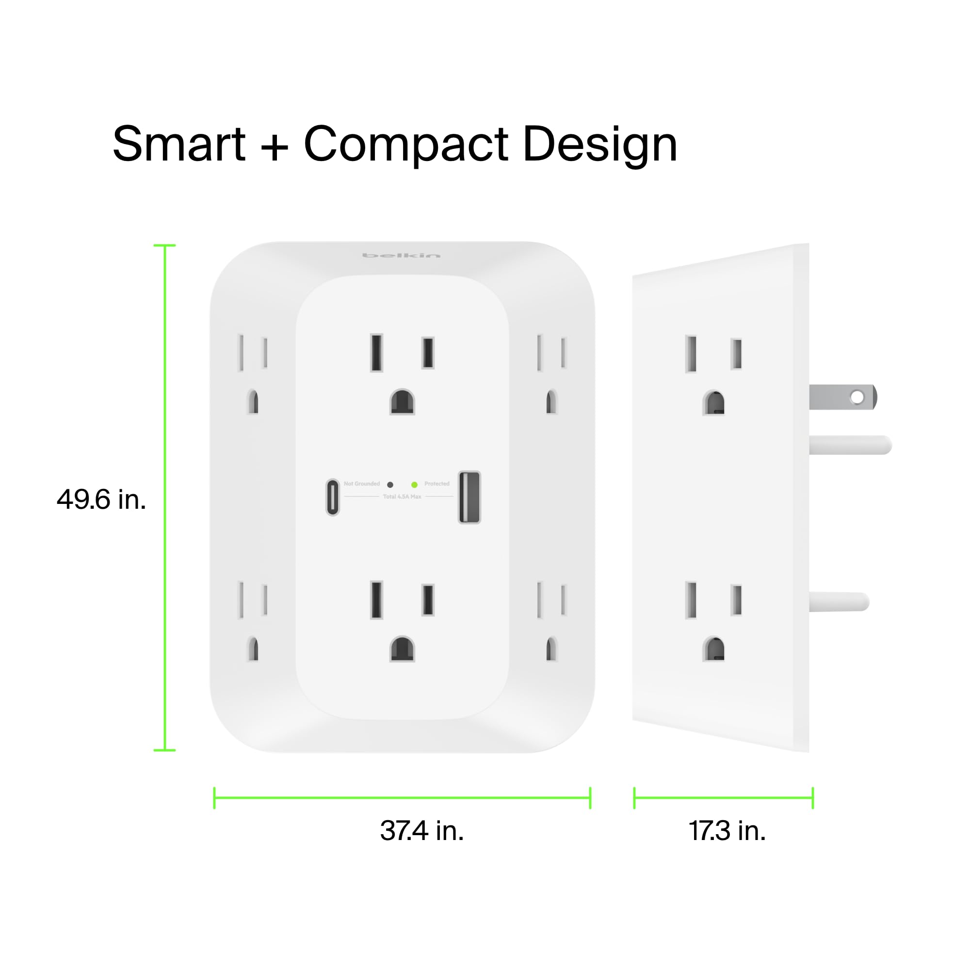 Foto 7 pulgar | Protector Contra Sobretensiones Power Strip Belkin De 6 Salidas Con Usb-c Pd - Venta Internacional.