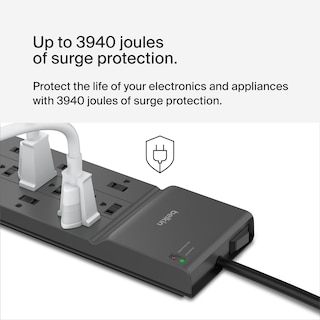 Foto 3 | Protector Contra Sobretensiones Belkin Con 12 Tomas De Corriente Alterna Y Cable De 2,4 M - Venta Internacional.
