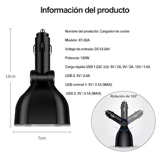 Foto 2 | Cargador y Encendedor para Auto Usb Negro