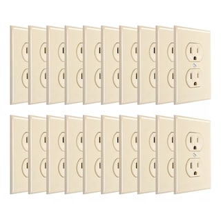 Foto 1 | 20 Contactos Dúplex Con-x Con Tapa 125 V~ 15 A Eo Safe Imports Esi-16194 Beige