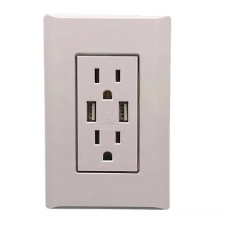 Foto 1 | Contacto Duplex + 2 Tomas Usb Doble 15 A. 125/250v Eo Safe Imports Esi-16196 Blanco