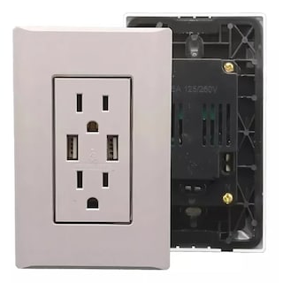 Foto 2 | Contacto Duplex + 2 Tomas Usb Doble 15 A. 125/250v Eo Safe Imports Esi-16196 Blanco