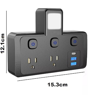 Foto 2 | Multicontacto Interruptor Independiente y Luz Nocturna Eo Safe Imports Esi-17633 Negro