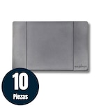 10 Piezas Placa Plana 1 Apagador Sencillo De 3 Modulos Gris