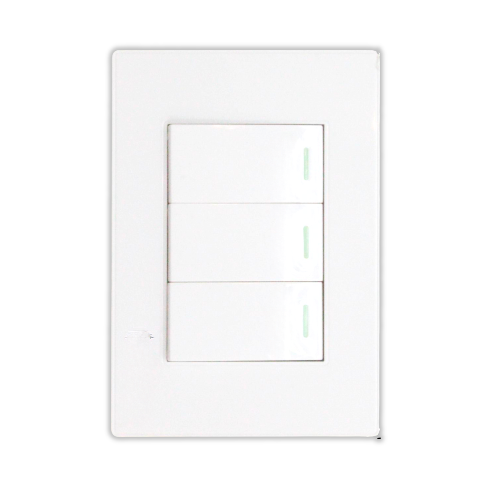 10 Piezas Placa 3 Apagadores Escalera De 1 Modulo Blanco