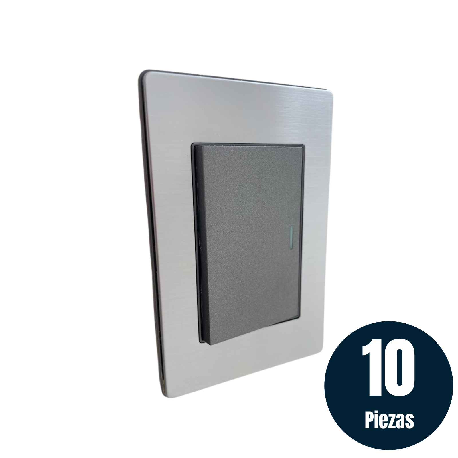 Foto 2 | 10 Piezas Placa Acero Inoxidable 1 Apagador Sencillo De 3 Modulo Plata
