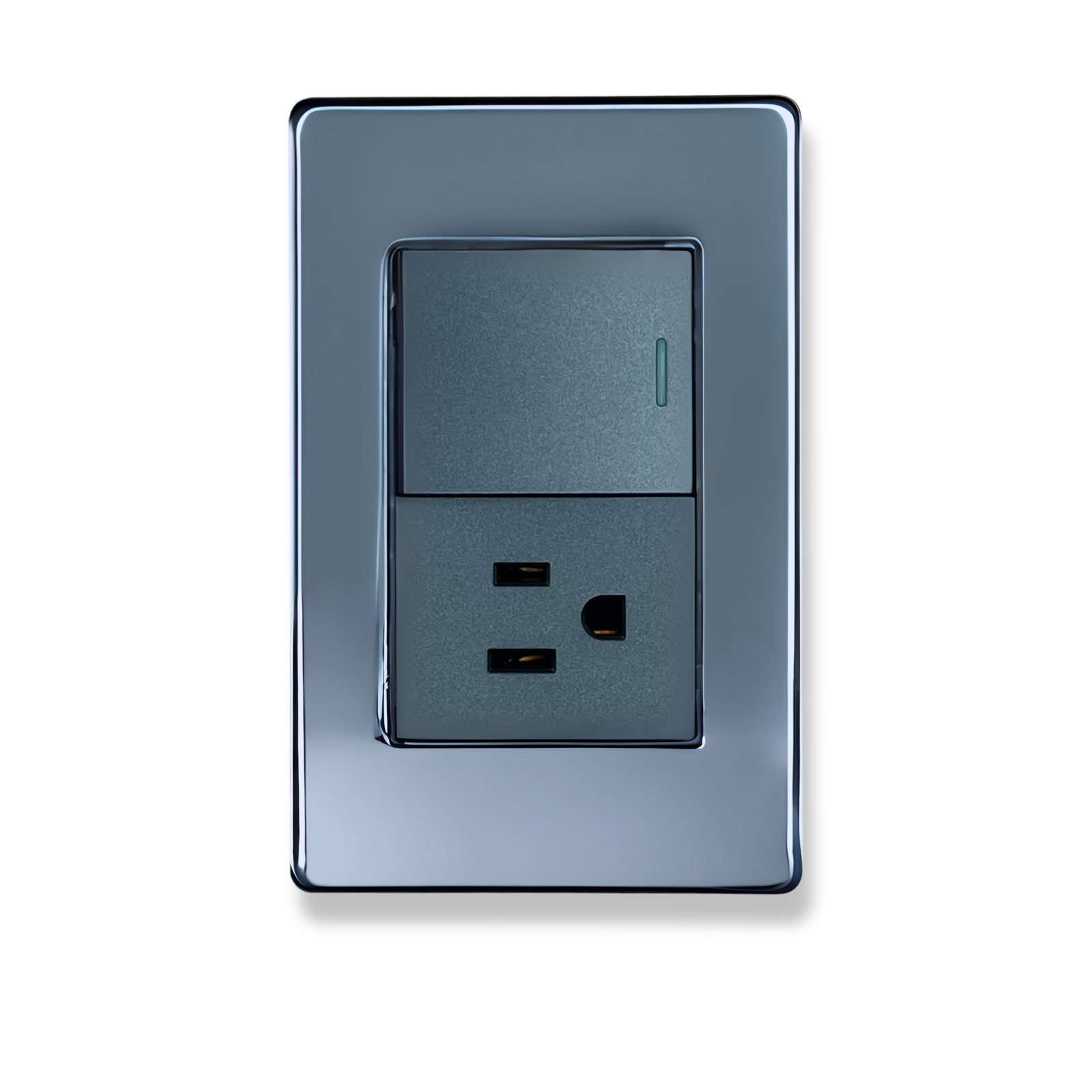 10 Piezas Placa Acero Inoxidable 1 Apagador Escalera De 1.5 Modulo Plata