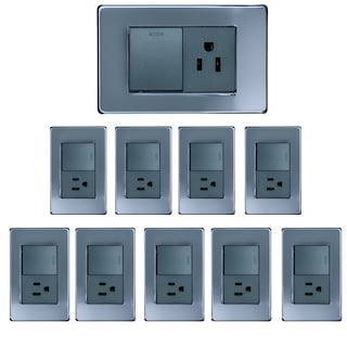 Foto 4 | 10 Piezas Placa Acero Inoxidable 1 Apagador Escalera De 1.5 Modulo Plata