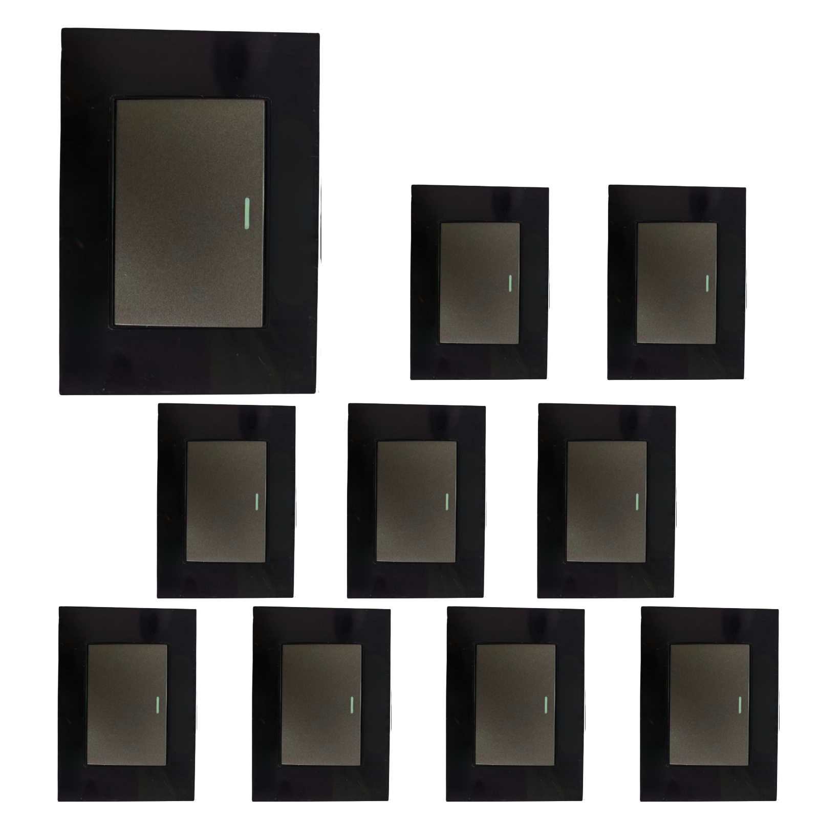 Foto 4 | 10 Piezas Placa 1 Apagador Sencillo De 3 Módulos Acrílico Espejo Negro