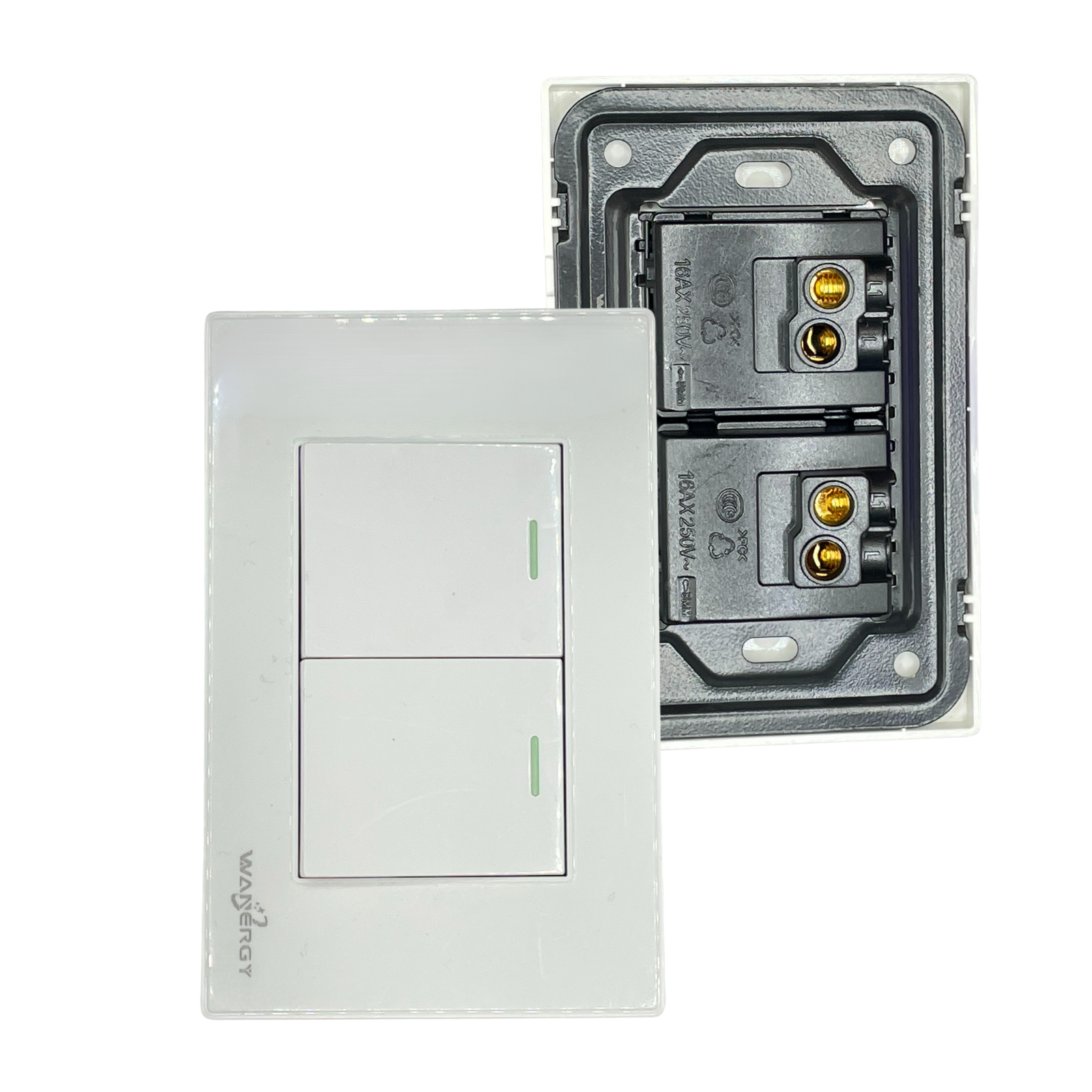 Foto 4 pulgar | 10 Piezas Placa 2 Apagadores Sencillos De 1.5 Modulo Blanco