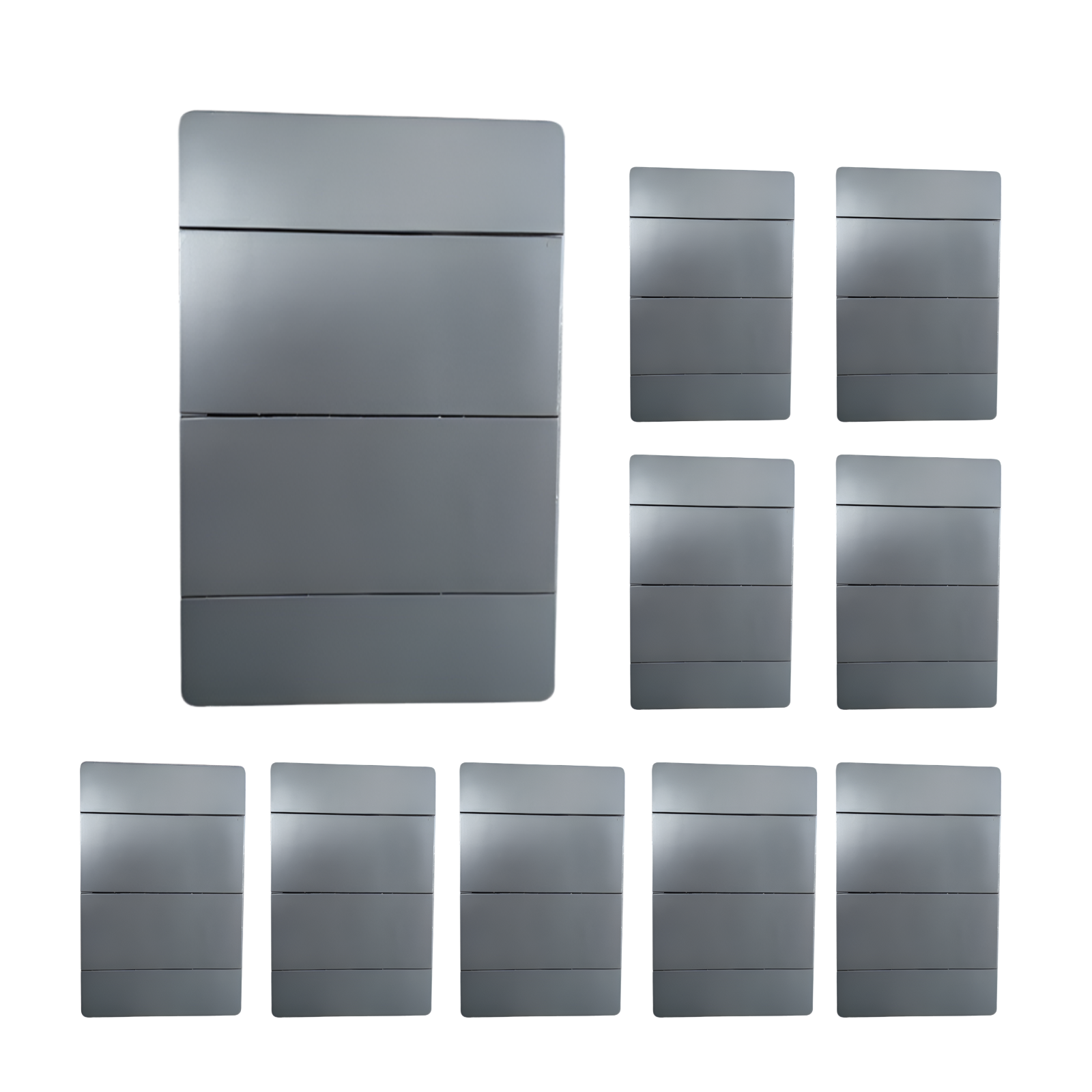 Foto 4 | 10 Piezas Placa 2 Apagadores Escalera 1.5 Modulo Gris Oscuro