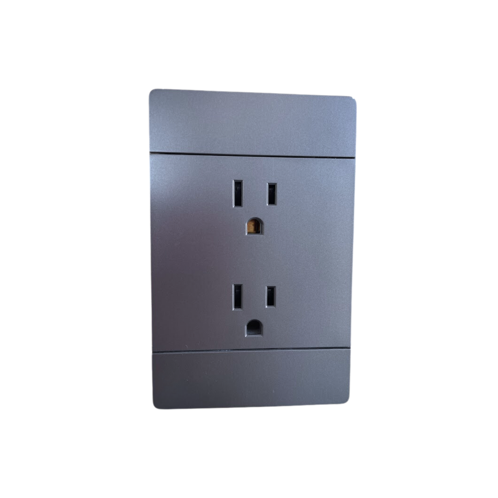 10 Piezas Placa Plana Contacto Duplex De 1.5 Modulos Gris Oscuro