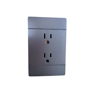 Foto 1 | 10 Piezas Placa Plana Contacto Duplex De 1.5 Modulos Gris Oscuro