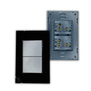Foto 3 | 10 Piezas Placa 2 Apagadores Escalera De 1.5 Modulo Acrilico Espejo Negro