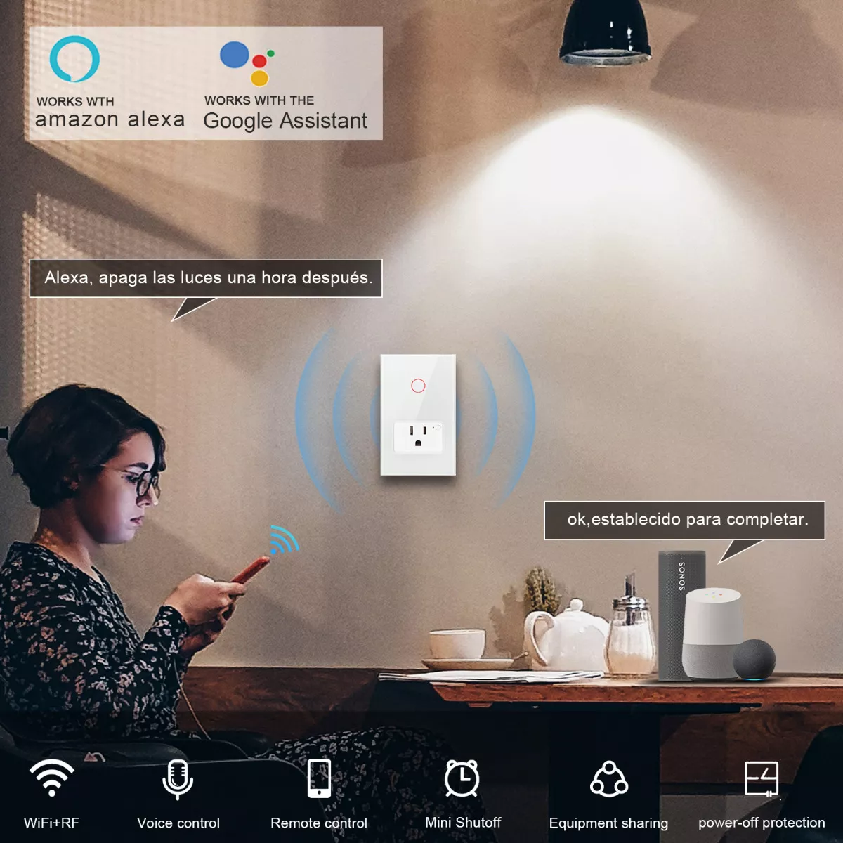 Foto 3 | Enchufe Wifi 1 Interruptores Eo Safe Imports Esi-18290  Blanco