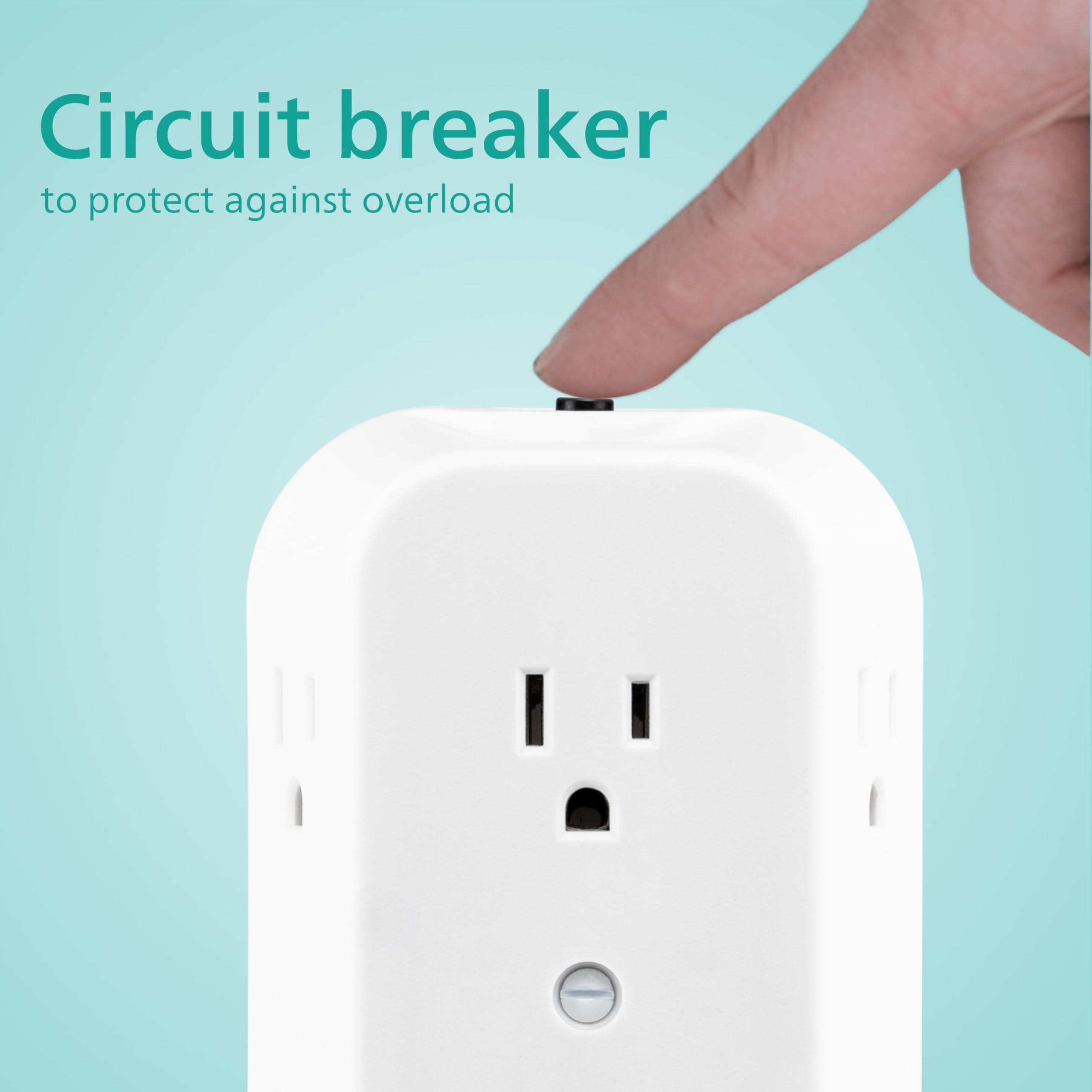 Foto 5 | Extensor De Enchufe Philips, 6 Salidas, Paquete De 4, Grifo De Pared Con Conexión A Tierra - Venta Internacional.