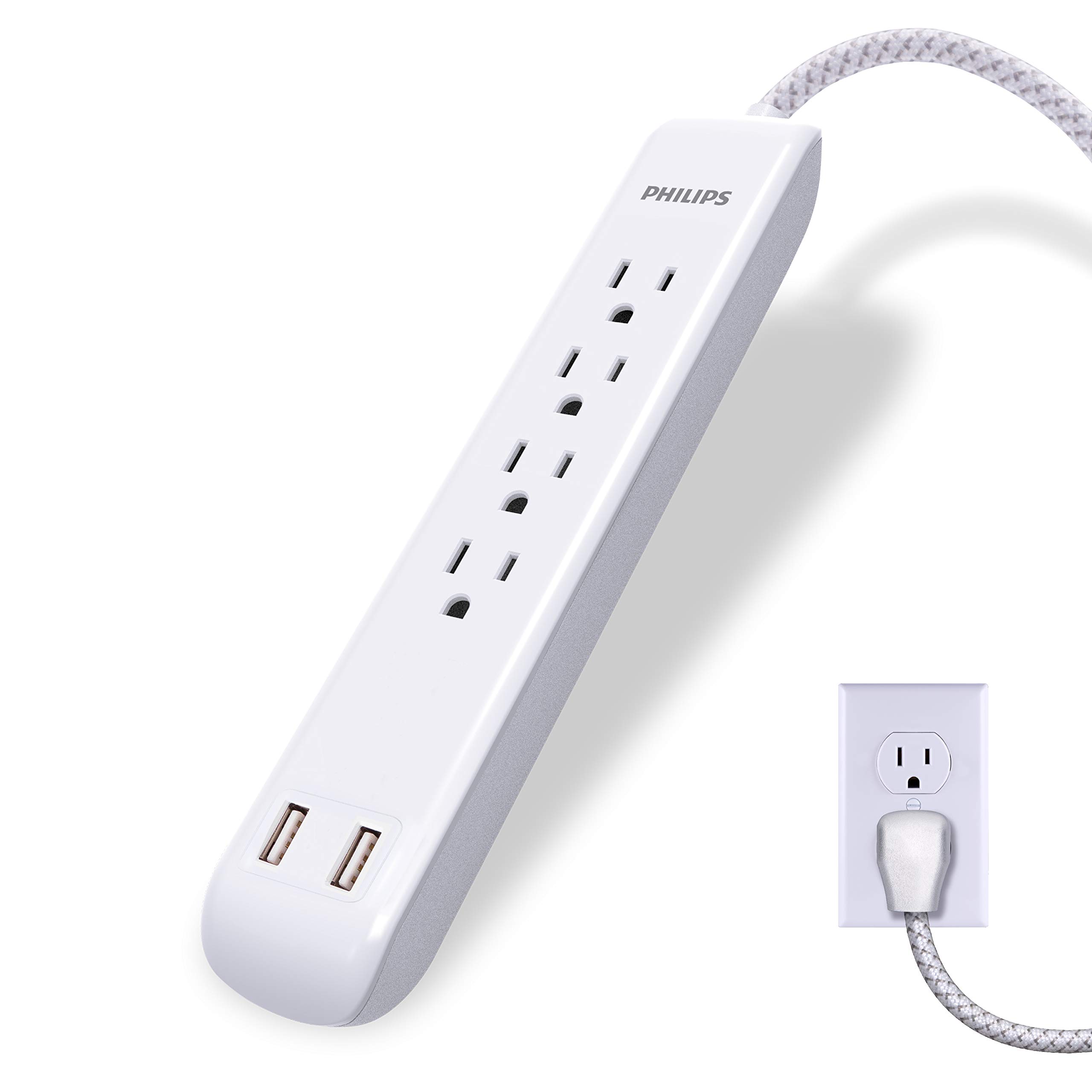 Foto 2 pulgar | Protector Contra Sobretensiones Power Strip Philips Spc6244wc/37, 4 Salidas - Venta Internacional.