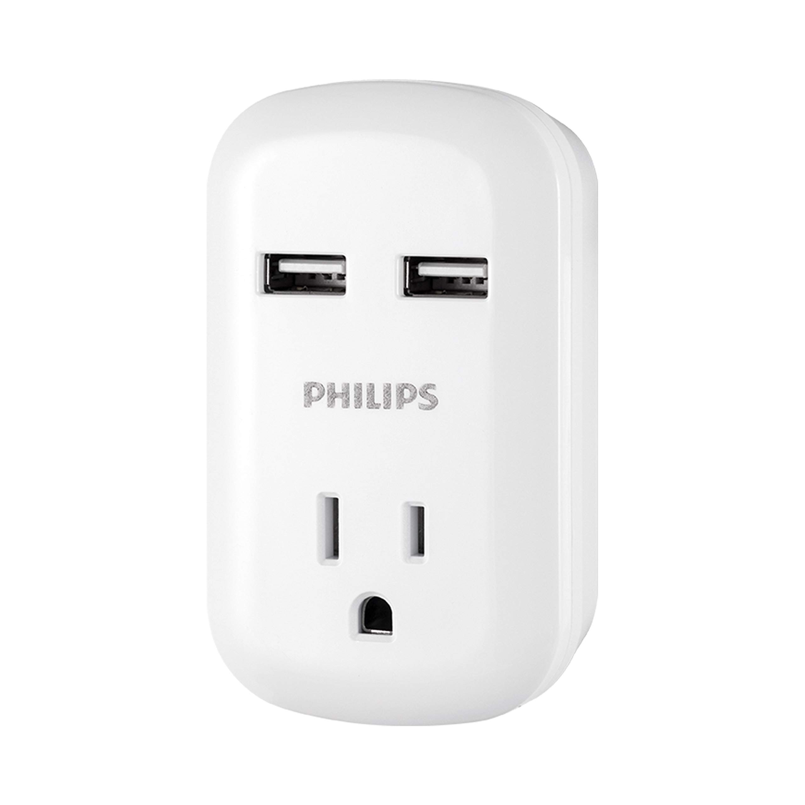 Extensor De Enchufe Philips Spp1201wa/37 Con 2 Puertos Usb De 2,1 A, Color Blanco - Venta Internacional.