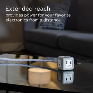Foto 5 | Cable De Extensión Philips Cube Sps3102wb/37 3 Salidas, 2 Usb De 3 M - Venta Internacional.