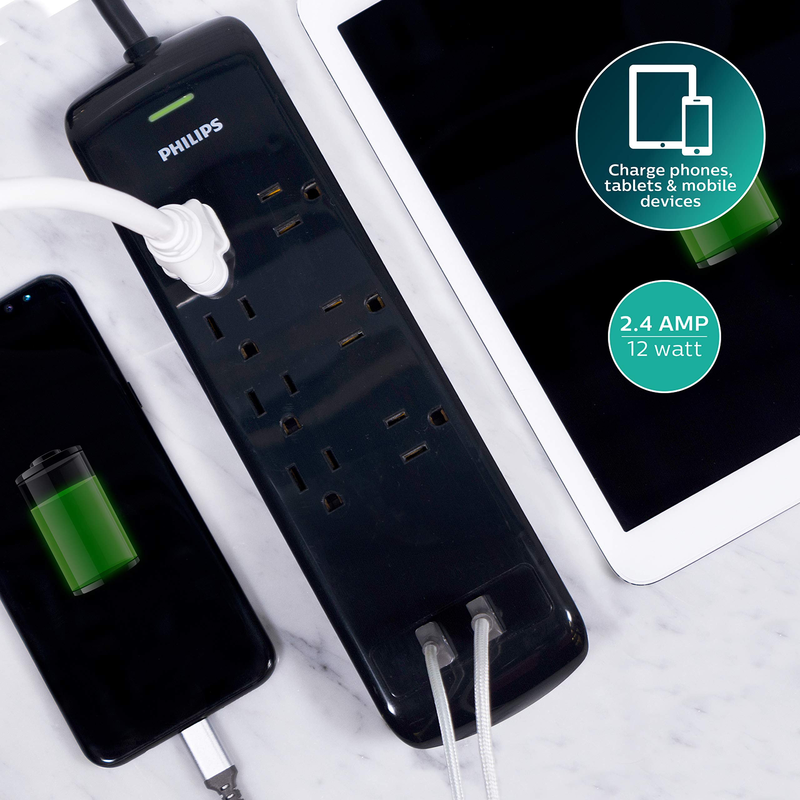 Foto 4 pulgar | Protector Contra Sobretensiones Power Strip Philips Spp6270bc/37, 7 Salidas - Venta Internacional.
