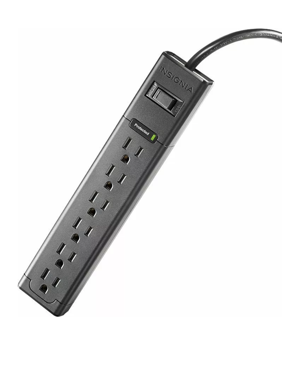 Supresor Regulardor De Picos 6 Entradas Ns-hw502 Insignia Color Negro
